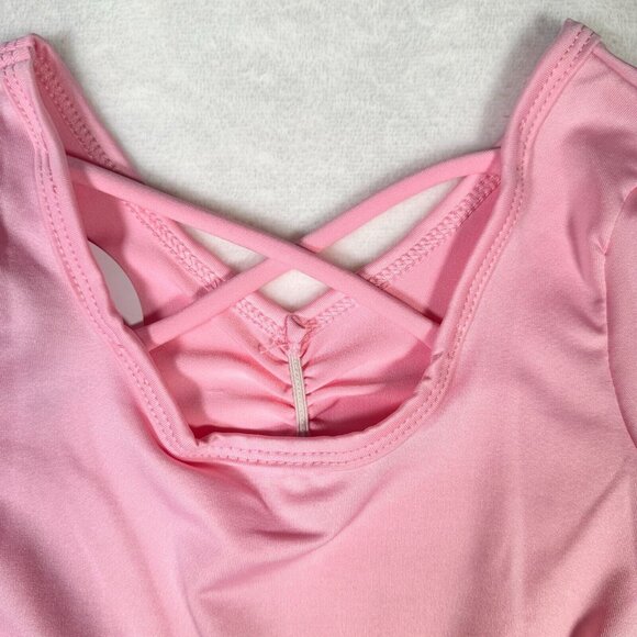 Dot Dot Smile Solid Baby Pink Ballet Ballerina Dress Crisscross Back Girls 2T - Picture 6 of 8